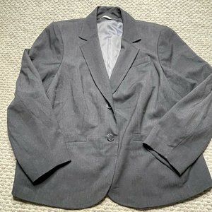 Calvin Klein Womens Blazer 18W Gray Professional